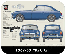 MGC GT (wire wheels) 1967-69 Place Mat, Small
